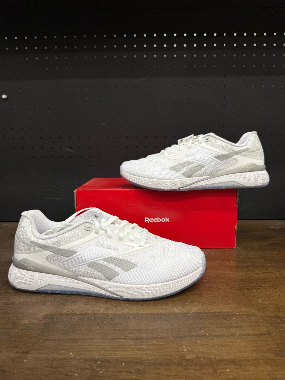 New W/ Box! Women's Reebok Nano X5 'White Silver Metallic' Training Sneakers